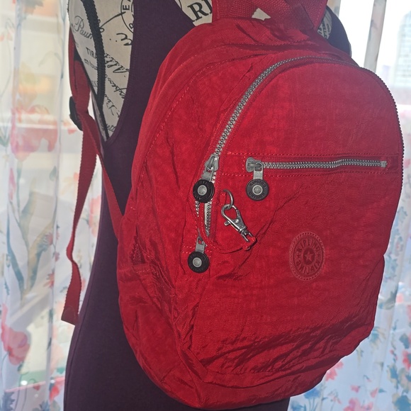 Kipling Red Backpack with Front Zipper - Picture 3 of 6